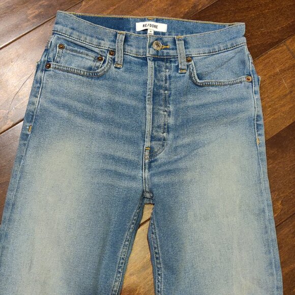 Re/Done 70's Stove Pipe High Rise Button Fly Jeans SIZE 26 - Picture 5 of 8